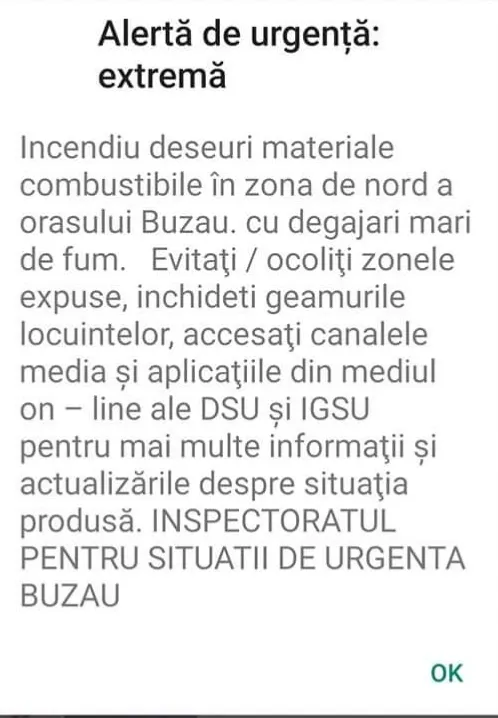 Fum toxic deasupra Buzaului, in urma unui incendiu de proportii