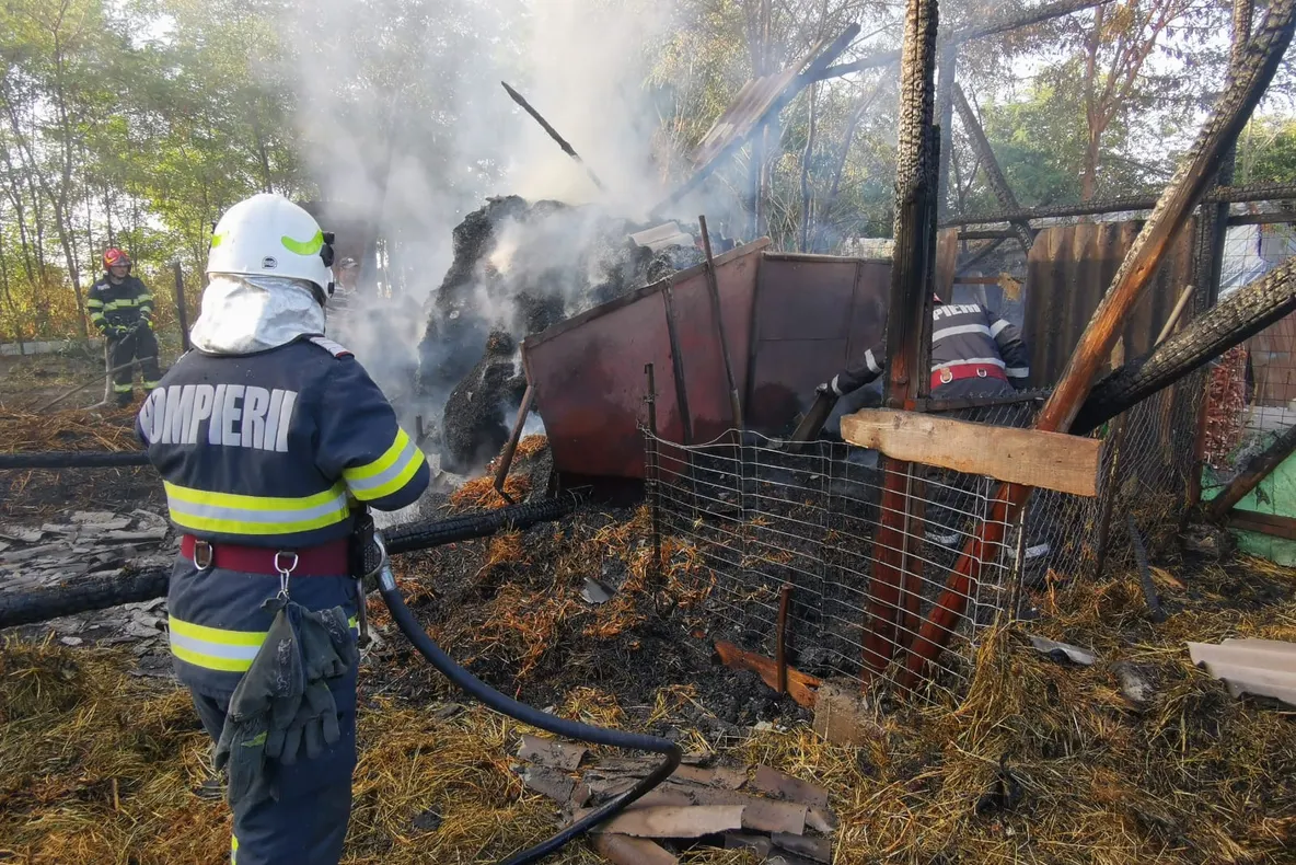 Galerie foto: Incendiu într-o gospodărie din Gherăseni