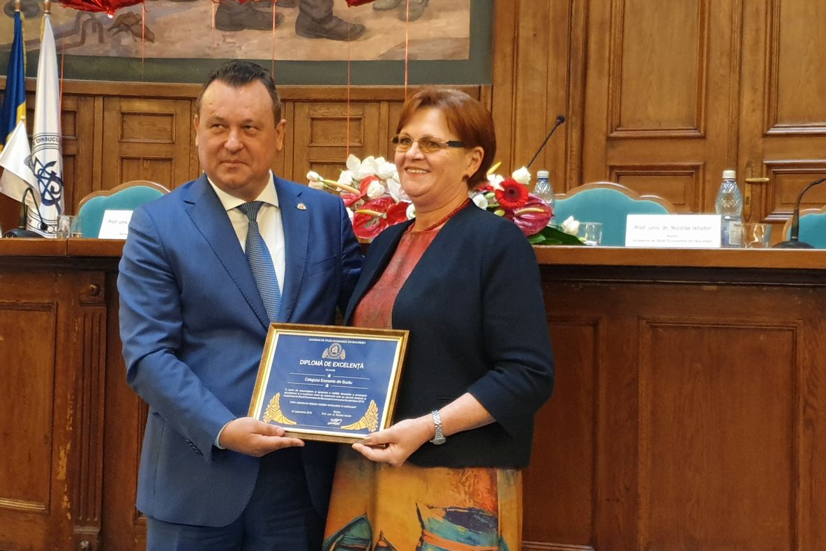 Diplomă de Excelență din partea rectorului ASE pentru Colegiul Economic Buzău