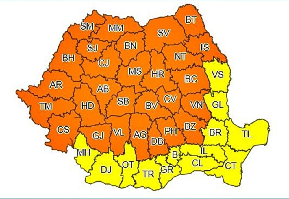 Cod portocaliu de vreme rea în cea mai mare parte din țară. Ce spun meteorologii