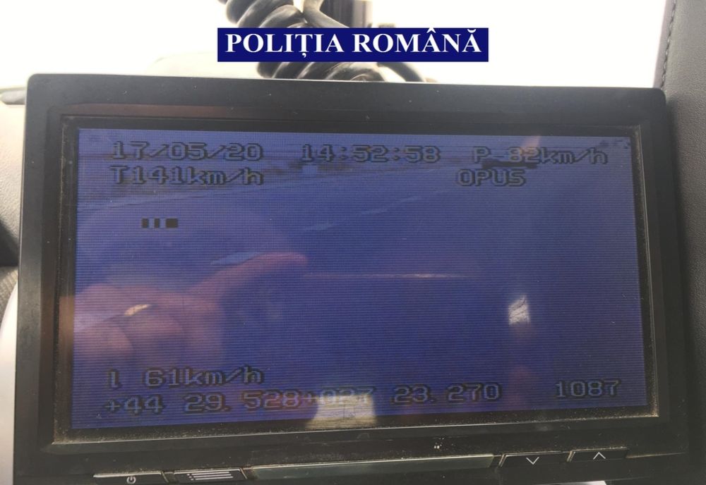 Depistat de radar cu 154 km/h în localitatea Poșta Câlnău
