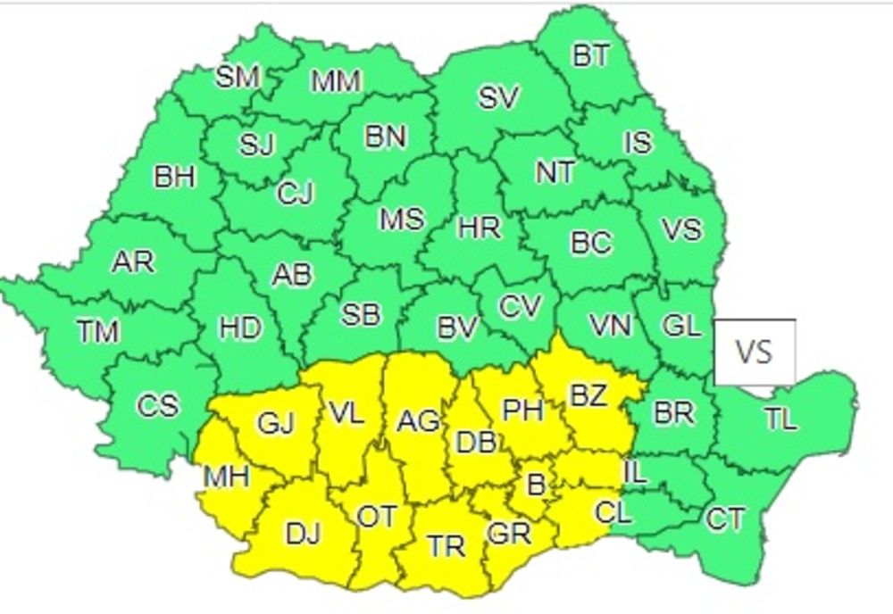 Cod galben de ploi însemnate cantitativ