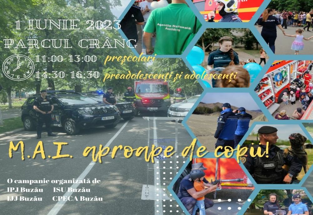 De 1 iunie jandarmii buzoieni sunt M.A.I. aproape de copii!