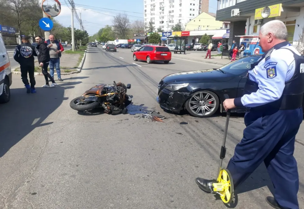 Un motociclist accidentat în Buzău