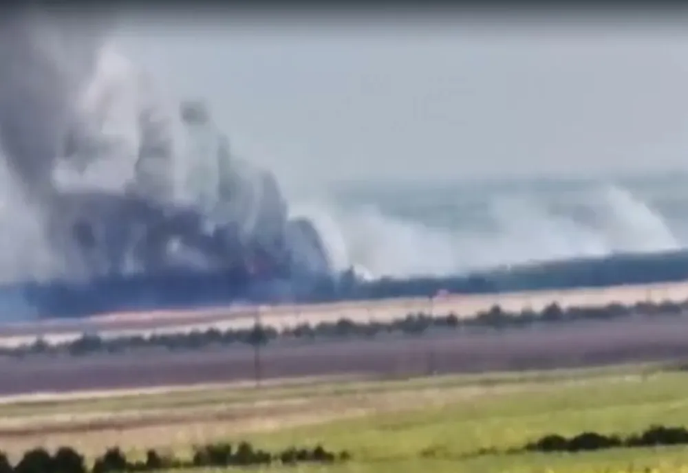 Pompieri de la Râmnicu Sărat și Buzău intervin la stingerea unui incendiu de vegetație uscată  