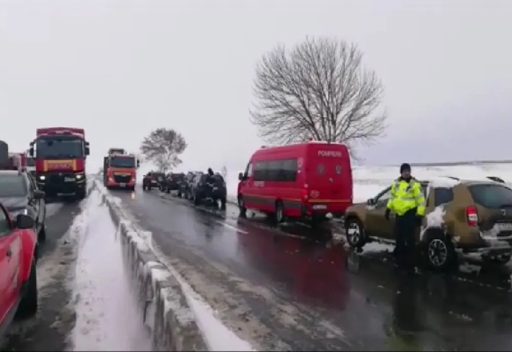 Avertizările polițiștilor buzoieni în condiții de viscol