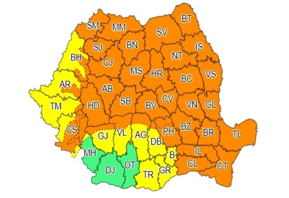 Un nou COD PORTOCALIU anunțat de ANM