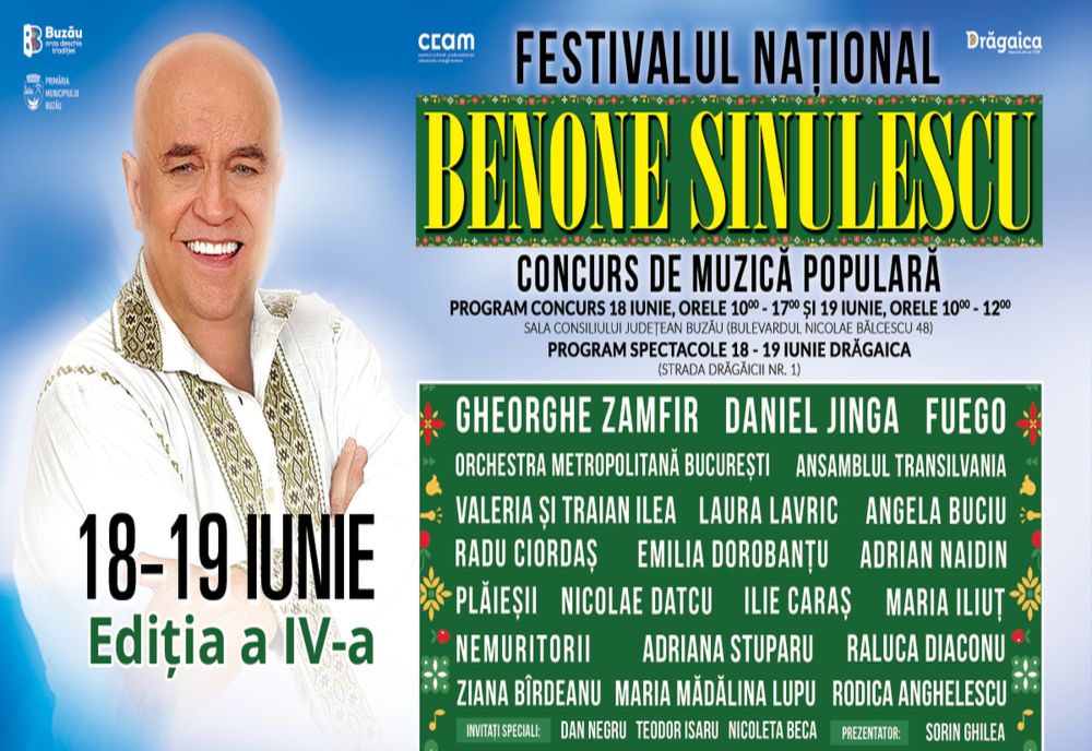 Astăzi începe a 4-a ediție a Festivalului Național Concurs de Muzică Populară „Benone Sinulescu”