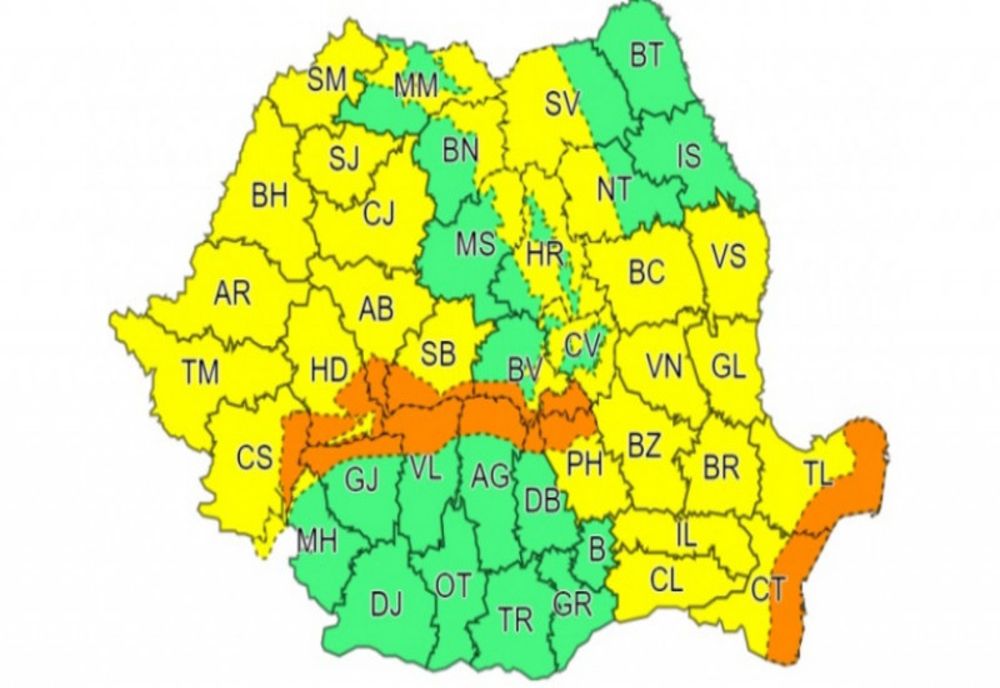 Cod galben de viscol și transport de zăpadă