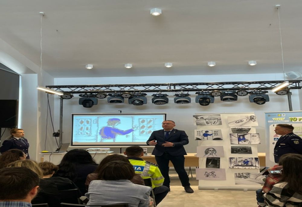 Video: Activitate preventivă desfășurată de polițiștii rutieri buzoieni la Centrul Cultural şi Educaţional „Alexandru Marghiloman”