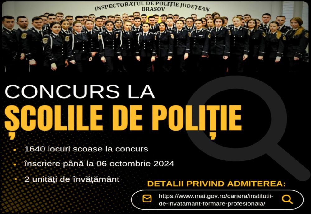 PESTE 1600 DE LOCURI SCOASE LA CONCURS ÎN ȘCOLILE DE POLIȚIE