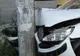 Un tânăr din Vadu Pașii a intrat cu mașina într-un stâlp