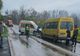 FOTO+VIDEO: Plan roșu activat la ora 13.36, in urma unui accident produs pe DN10, km 27+800. Un microbuz școlar implicat în accident